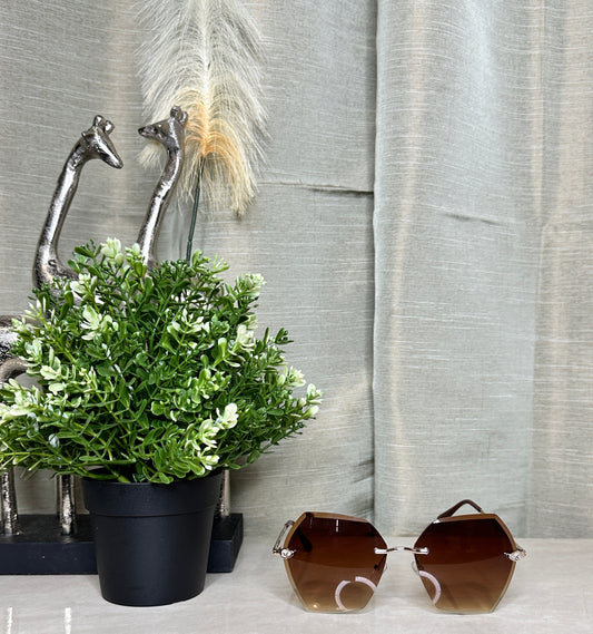 NEW Brown Frameless Sunglasses