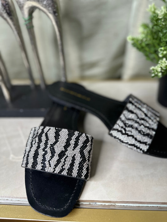 NEW Zebra Diamond Sandals