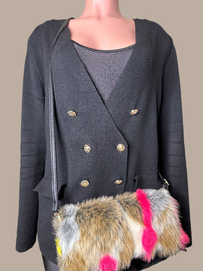 NEW Multi Color Faux Fur Clutch