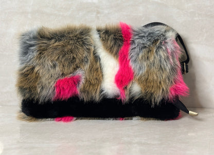 NEW Multi Color Faux Fur Clutch