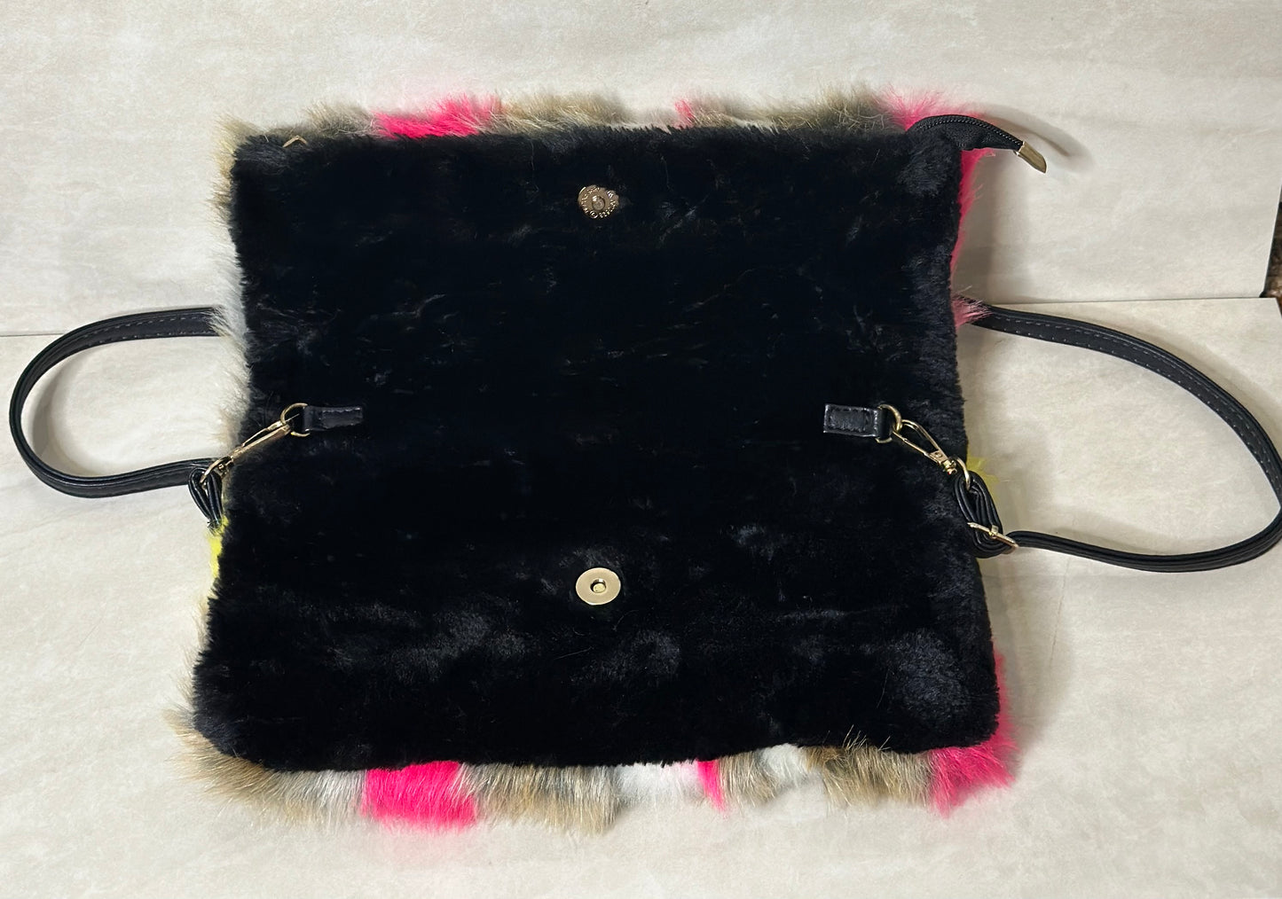 NEW Multi Color Faux Fur Clutch