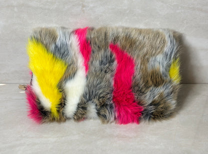 NEW Multi Color Faux Fur Clutch